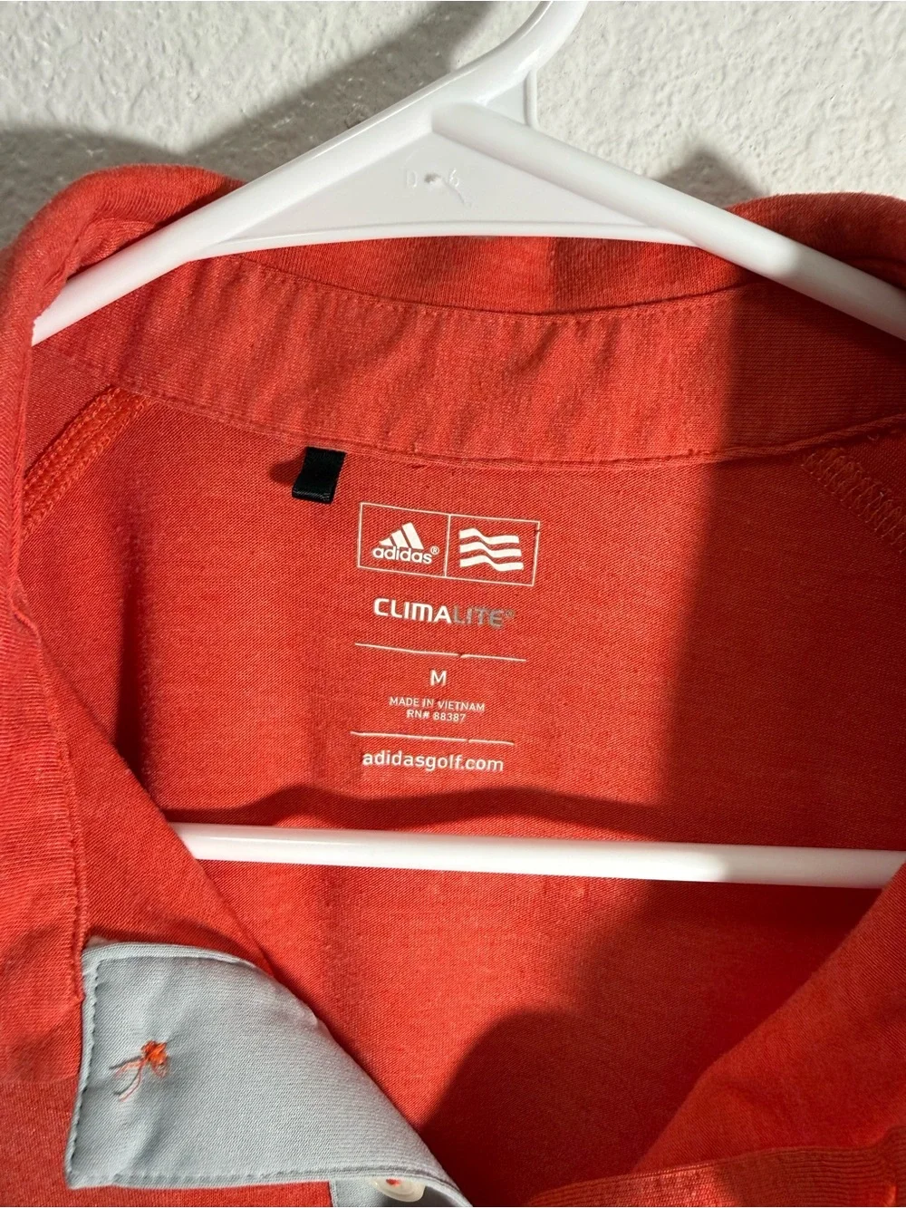 Men’s Adidas Golf Red Polo Shirt with Accent Pocket